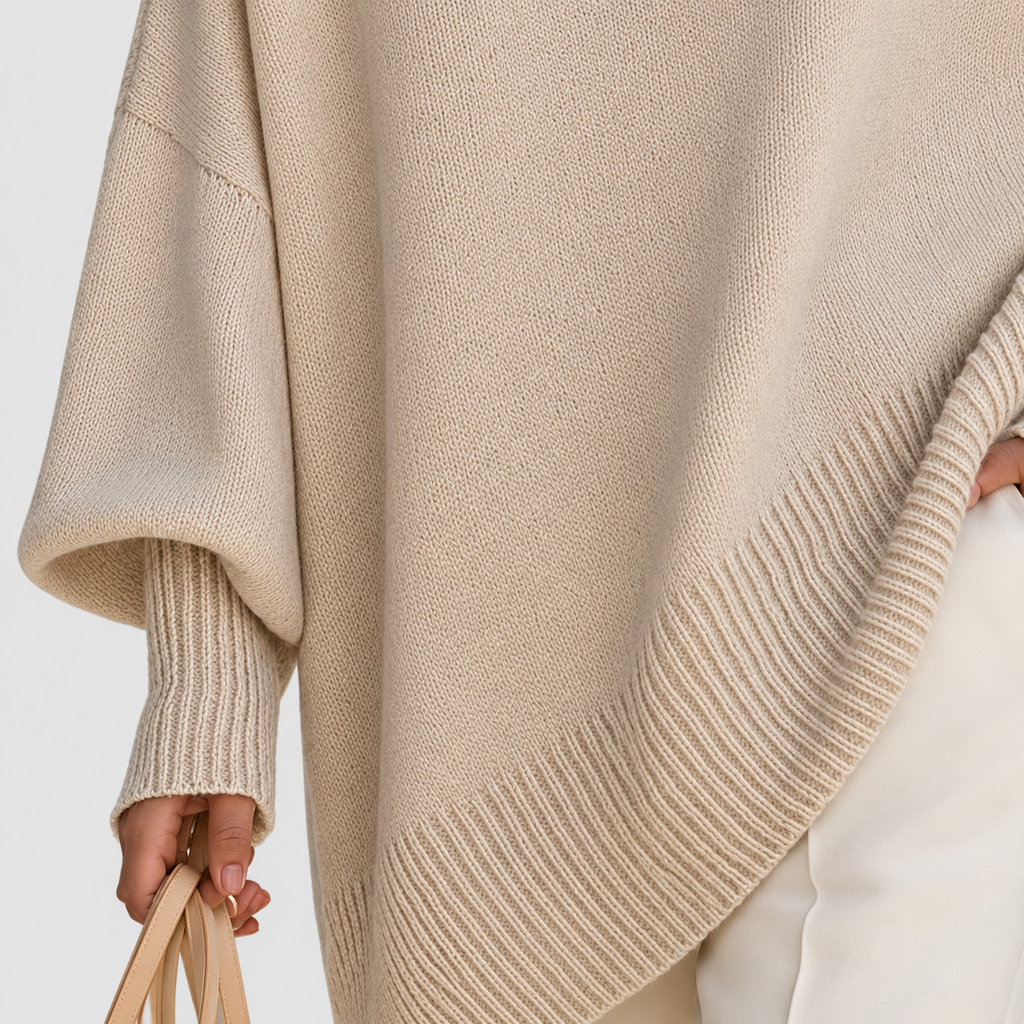 Quinn | Women’s Oversized Draped Wide-Neck Sweater — product detail 3