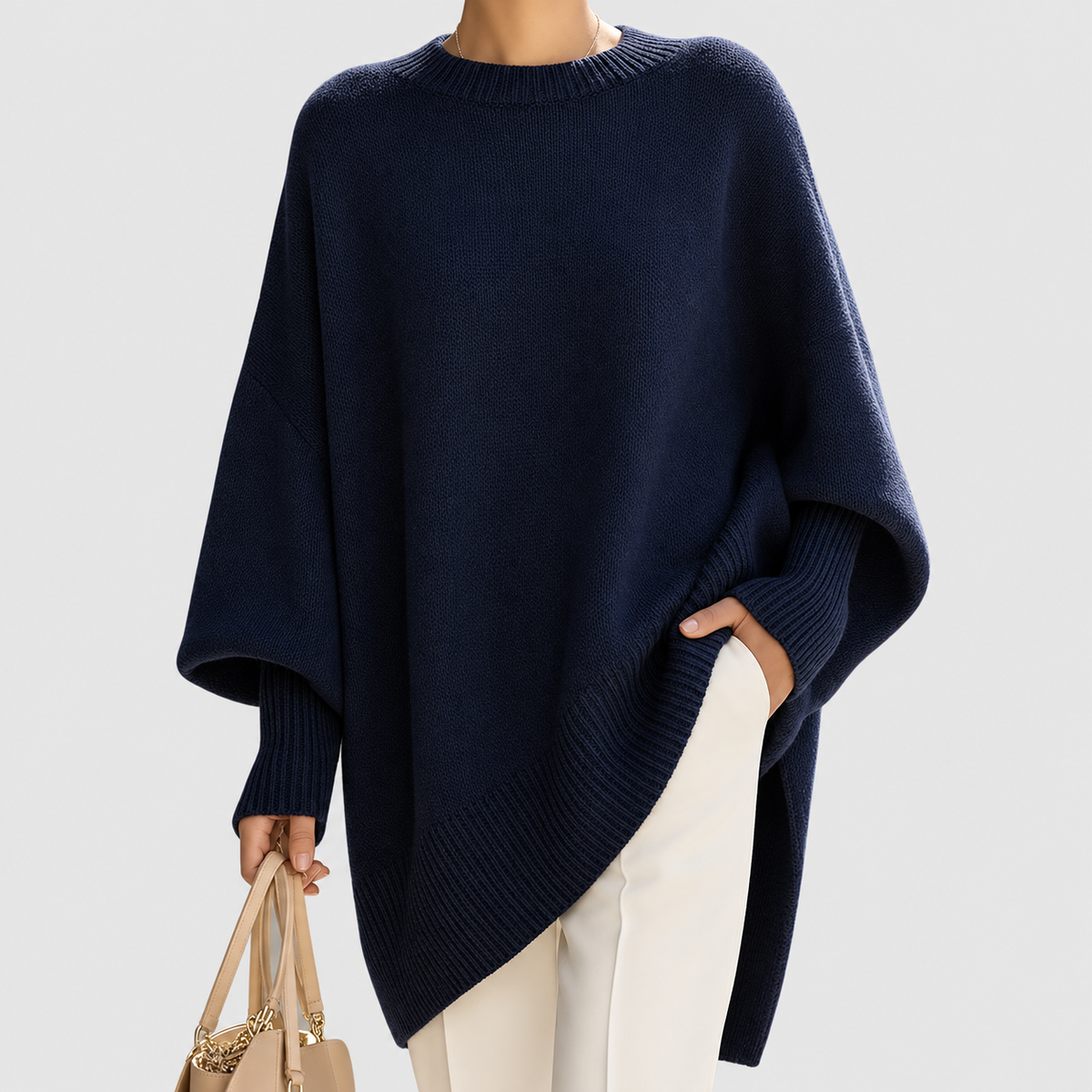 Quinn | Women’s Oversized Draped Wide-Neck Sweater — product detail 7