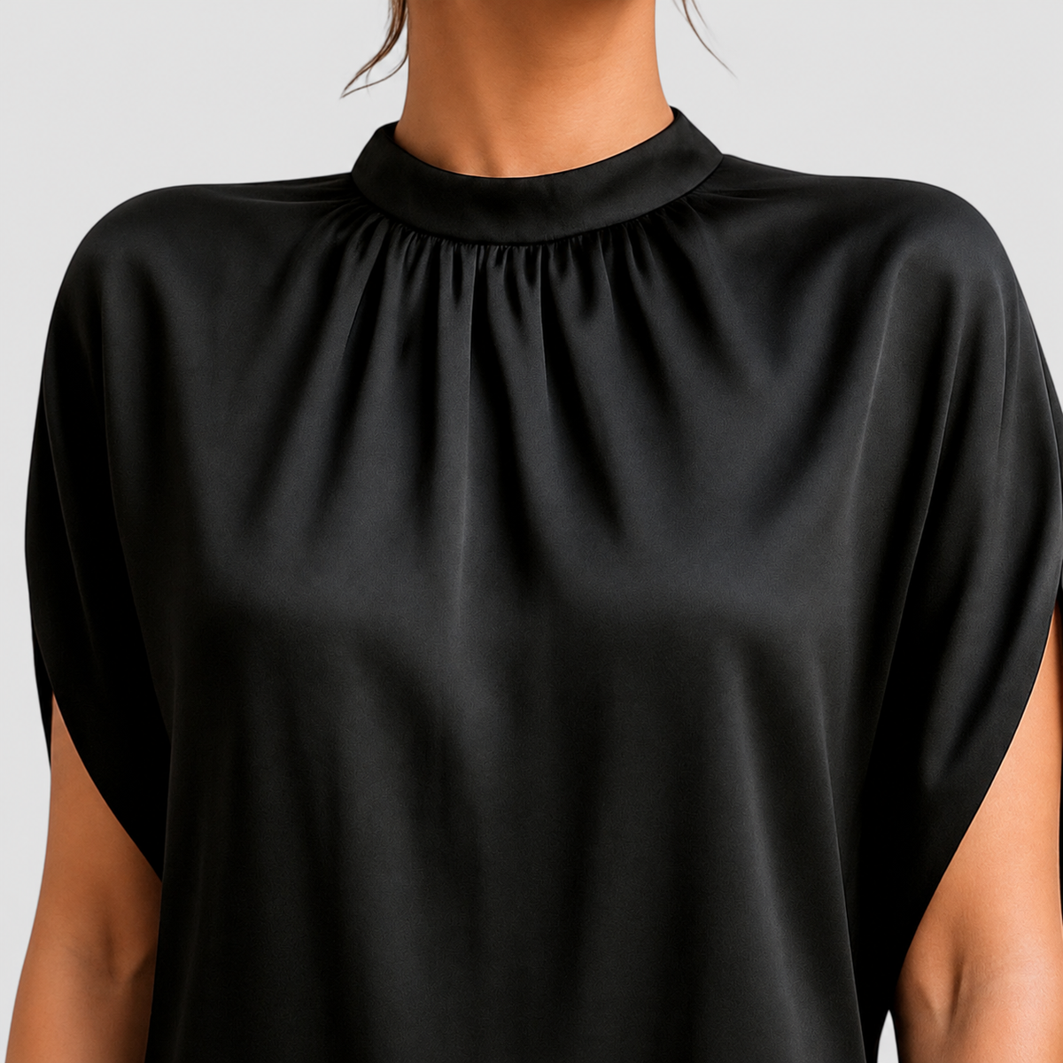 Quintessa | Women’s Draped Short-Sleeve Dress — product detail 3