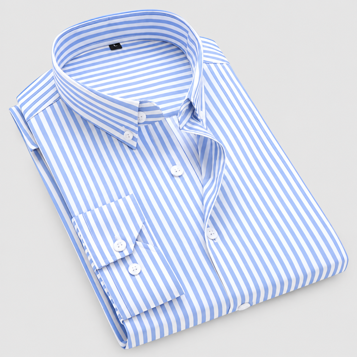 Rafferty | Men’s Striped Oxford Shirt — Light Blue