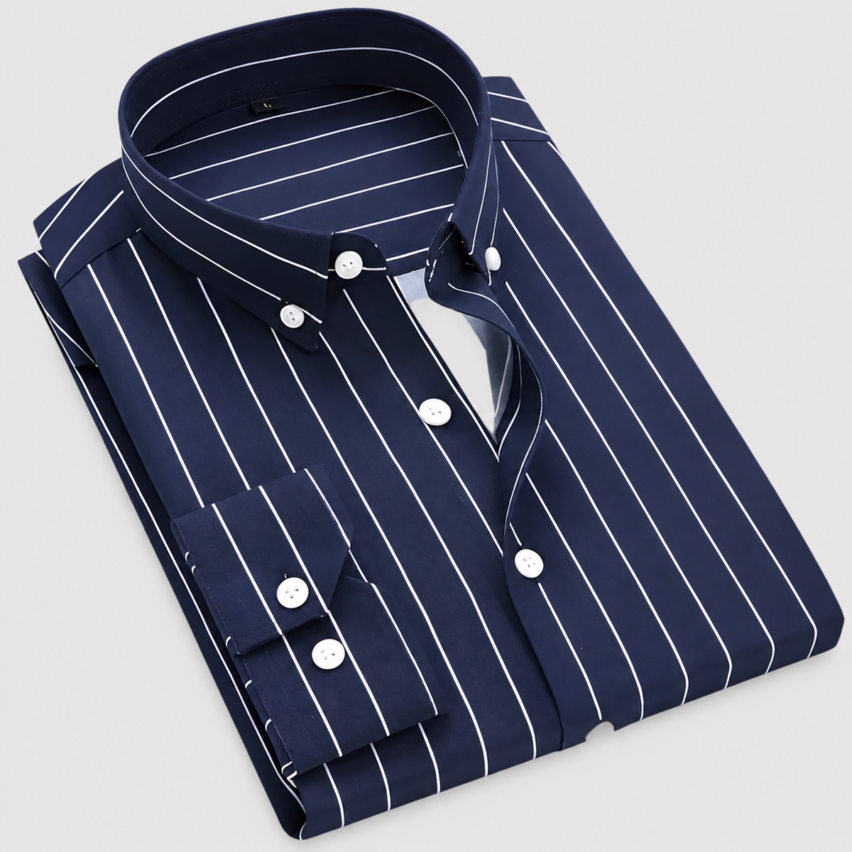 Rafferty | Men’s Striped Oxford Shirt — Navy Blue