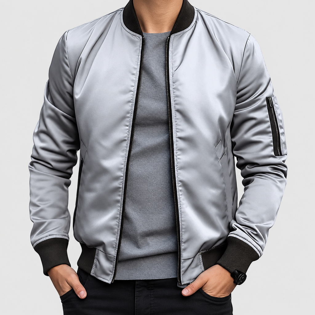 Reid | Men’s Zip-Up Bomber Jacket — product detail 3