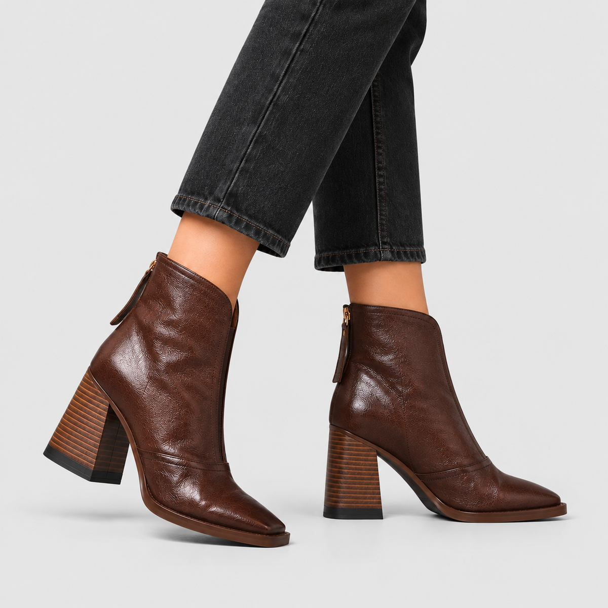 Romelia | Women’s Square-Toe Heeled Ankle Boots — product detail 5