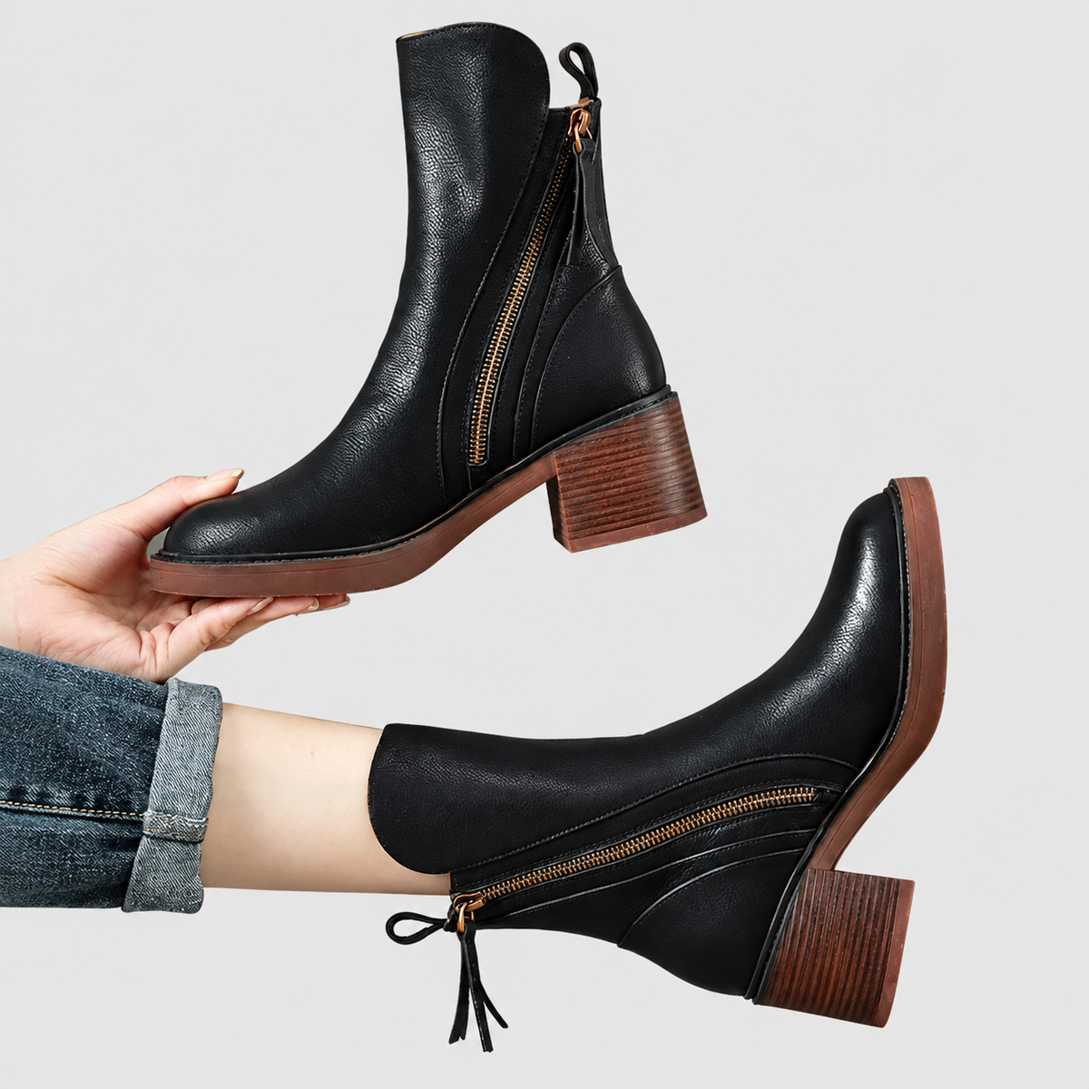 Romilly | Women’s Block-Heel Ankle Boots — Black