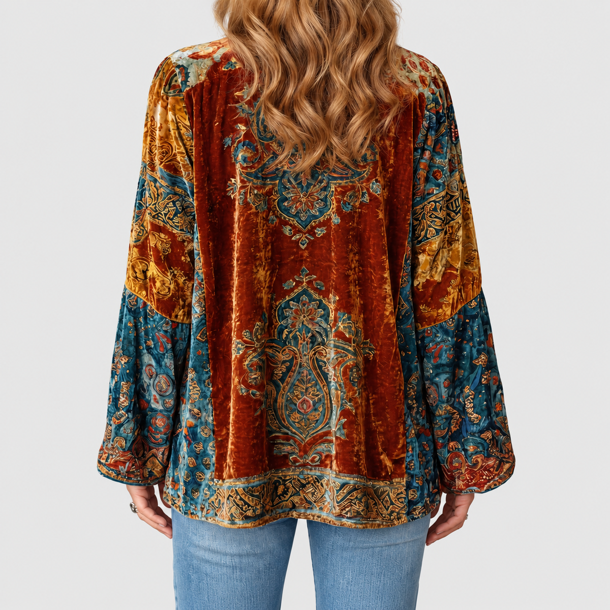 Romina | Women’s Boho Patterned Kimono Jacket — product detail 3