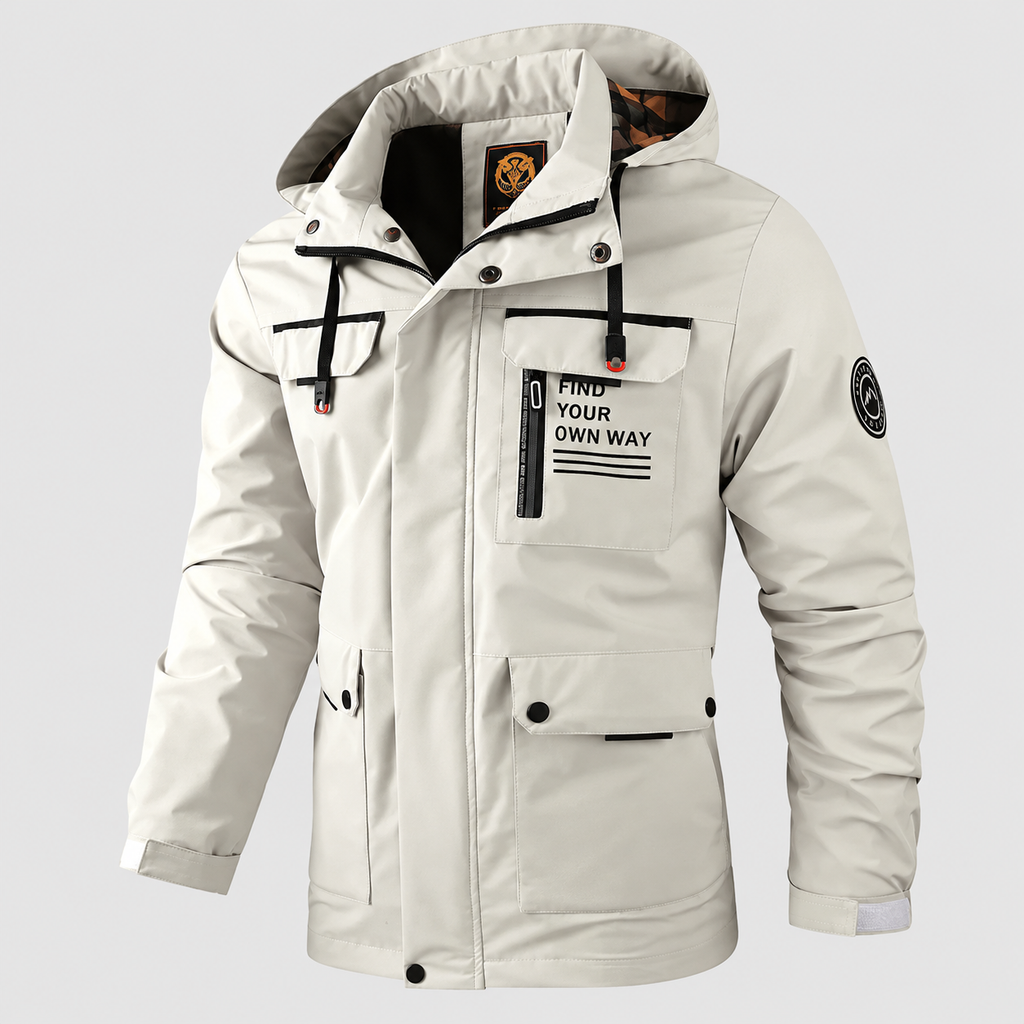Ronan | Men’s Hooded Outdoor Jacket — White