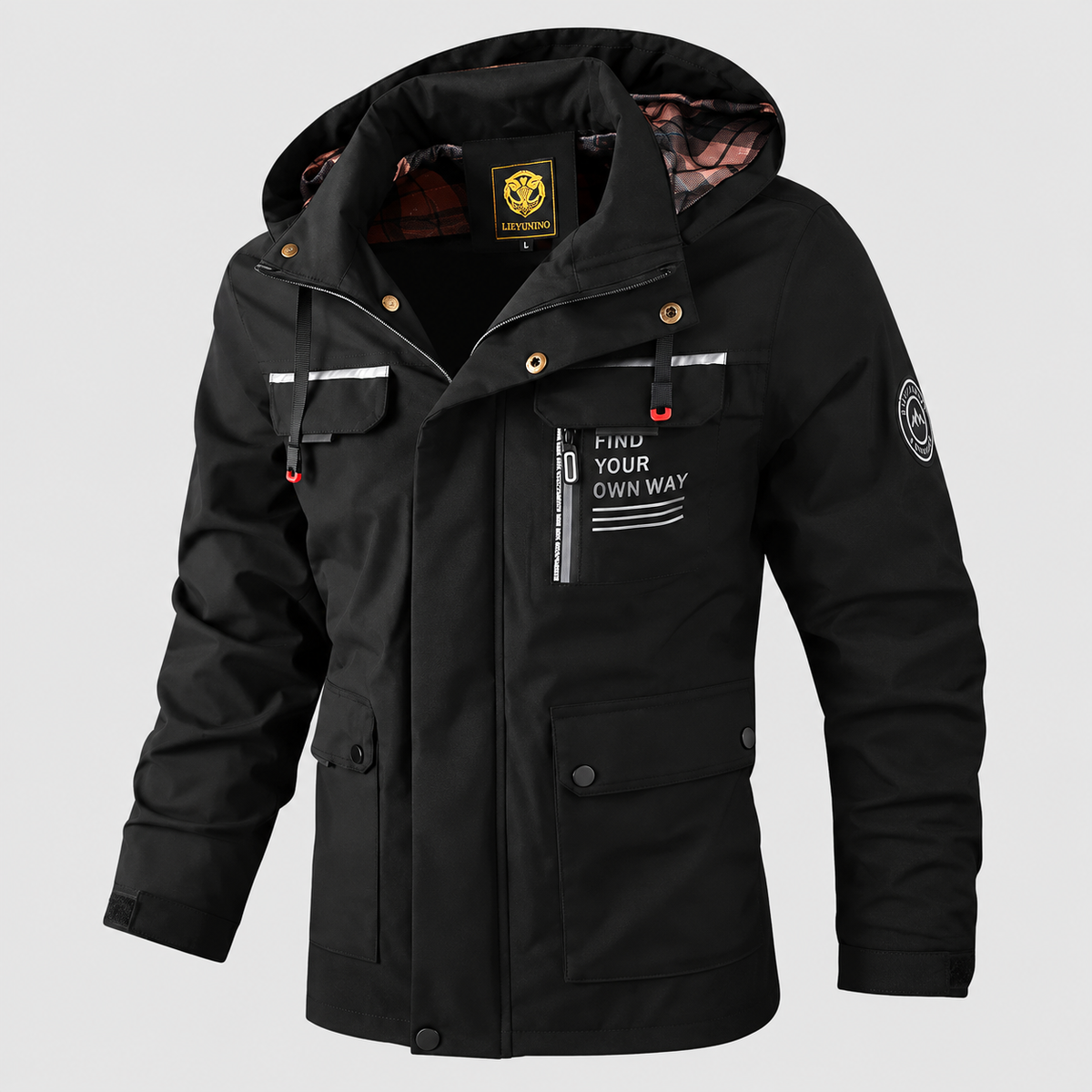 Ronan | Men’s Hooded Outdoor Jacket — Black