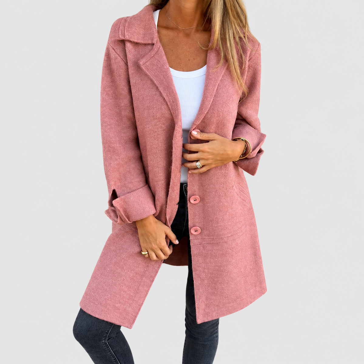 Rosalinde | Women’s Relaxed Longline Knit Coat — product detail 9