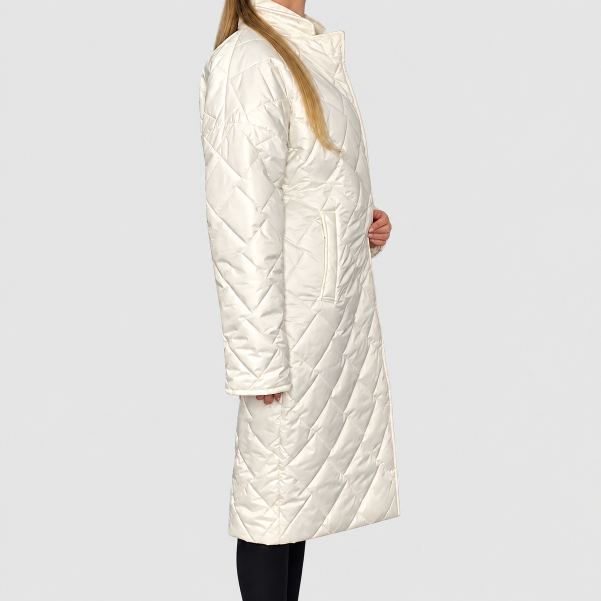 Rosamund | Women’s Long Quilted Jacket — product detail 4