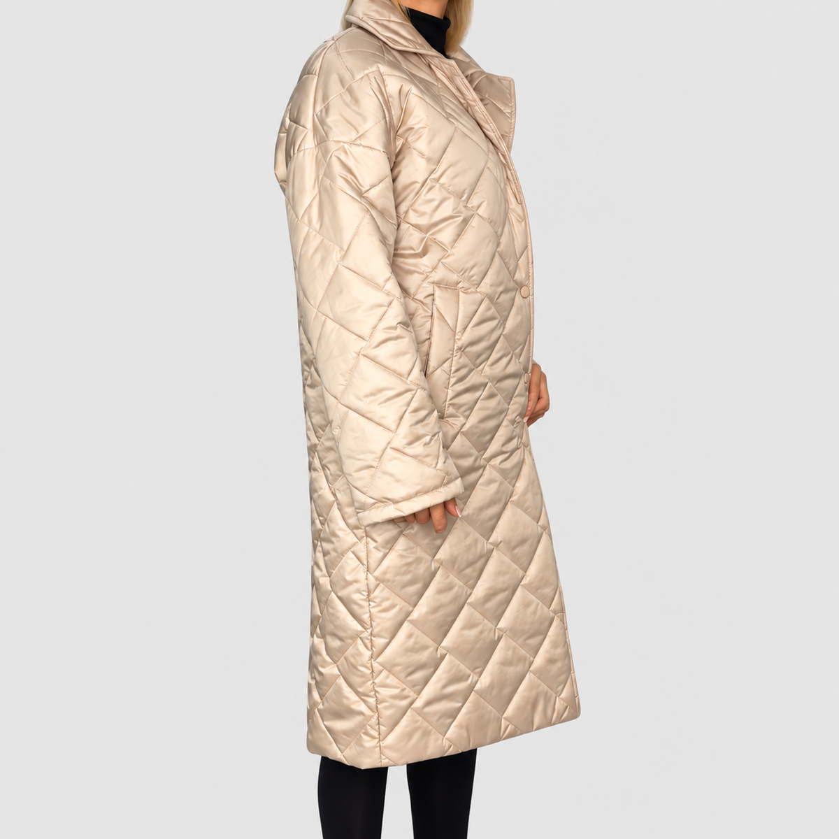 Rosamund | Women’s Long Quilted Jacket — product detail 6