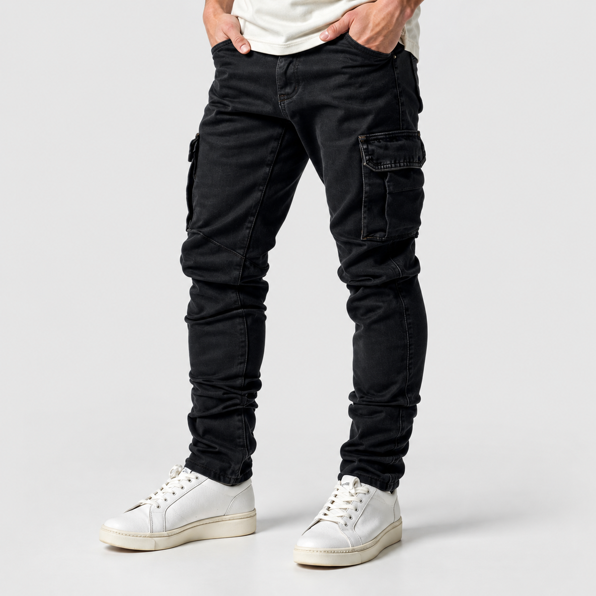 Roscoe | Men’s Slim-Fit Stacked Cargo Jeans — product detail 4