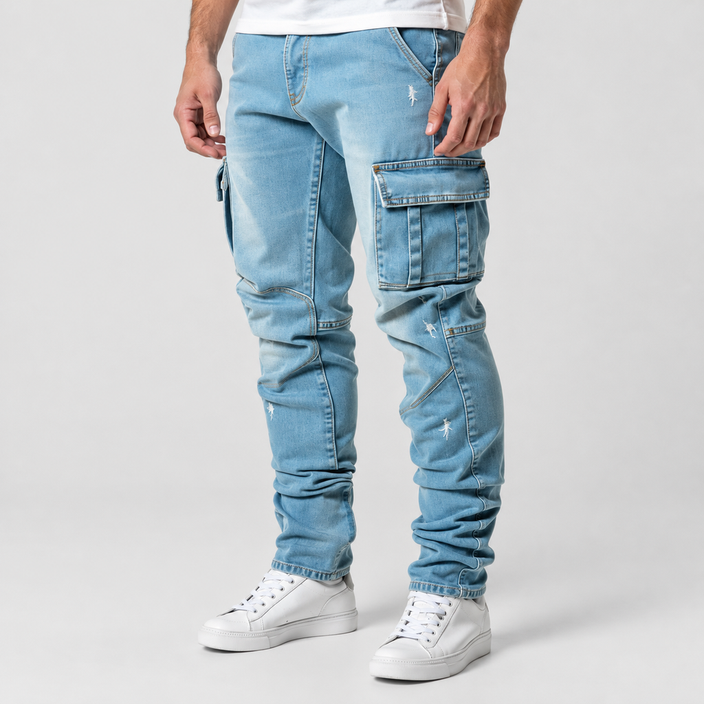Roscoe | Men’s Slim-Fit Stacked Cargo Jeans — product detail 6