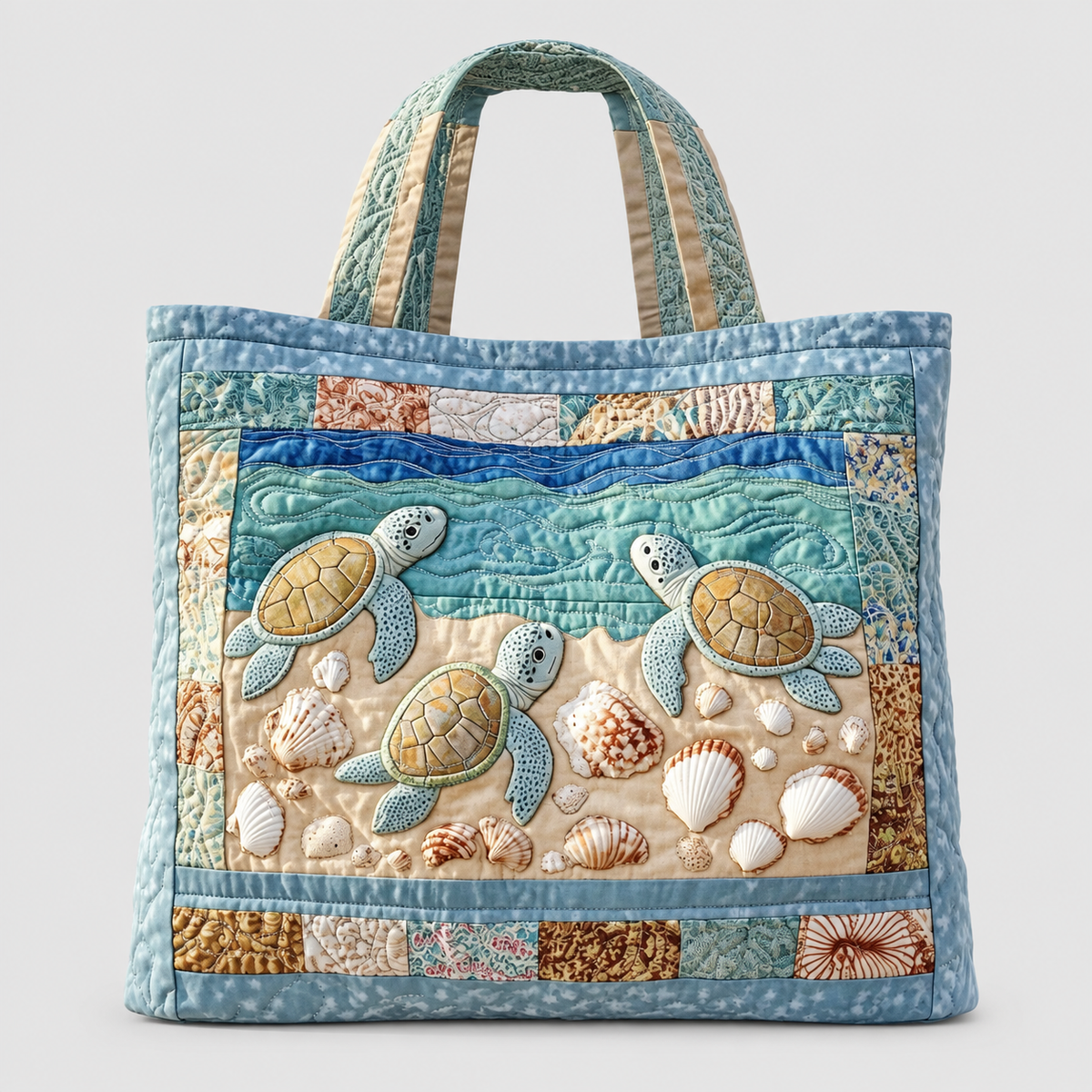 Rosetta | Women’s Sea-Turtle Quilted Tote Bag — product detail 1