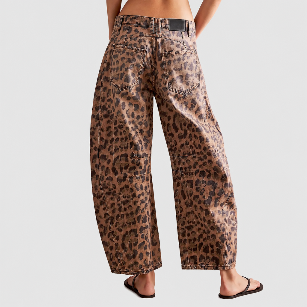 Rowena | Women’s Leopard-Print Wide-Leg Pants — product detail 4