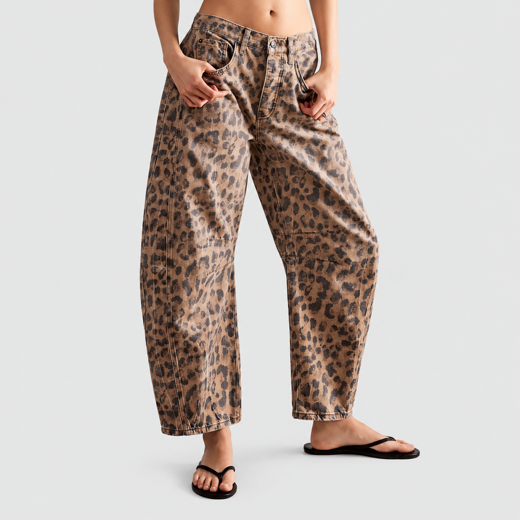 Rowena | Women’s Leopard-Print Wide-Leg Pants — product detail 5