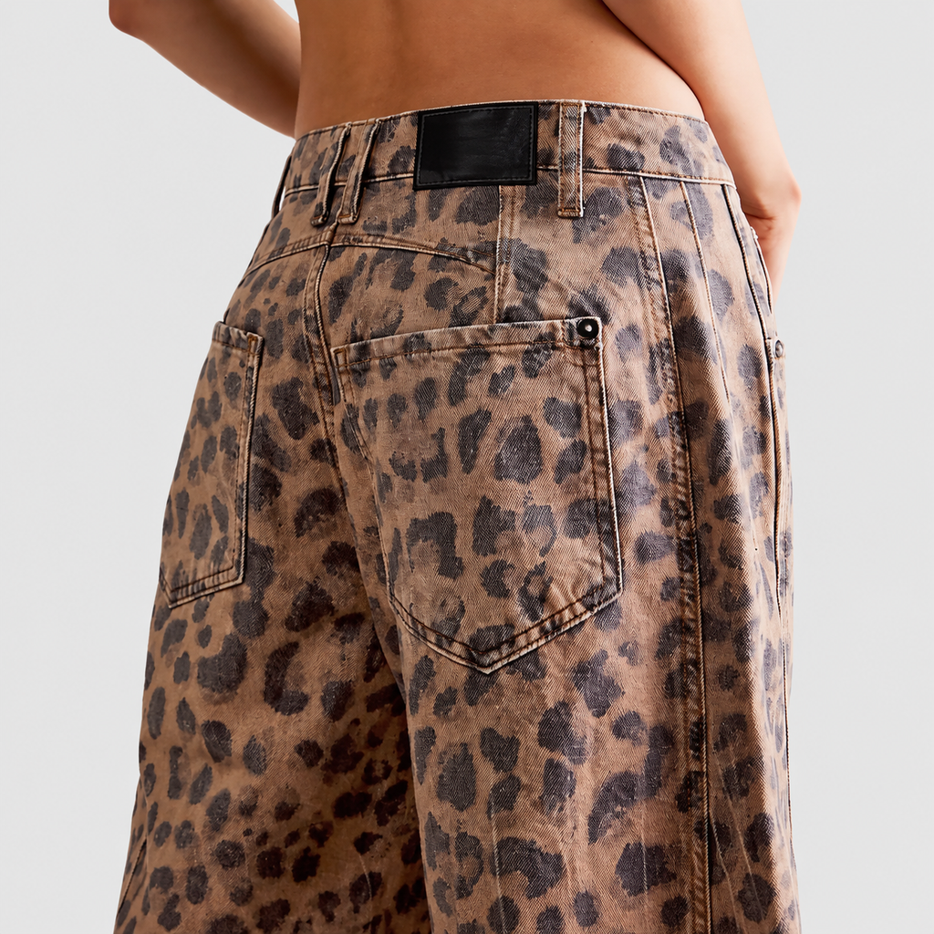 Rowena | Women’s Leopard-Print Wide-Leg Pants — product detail 6