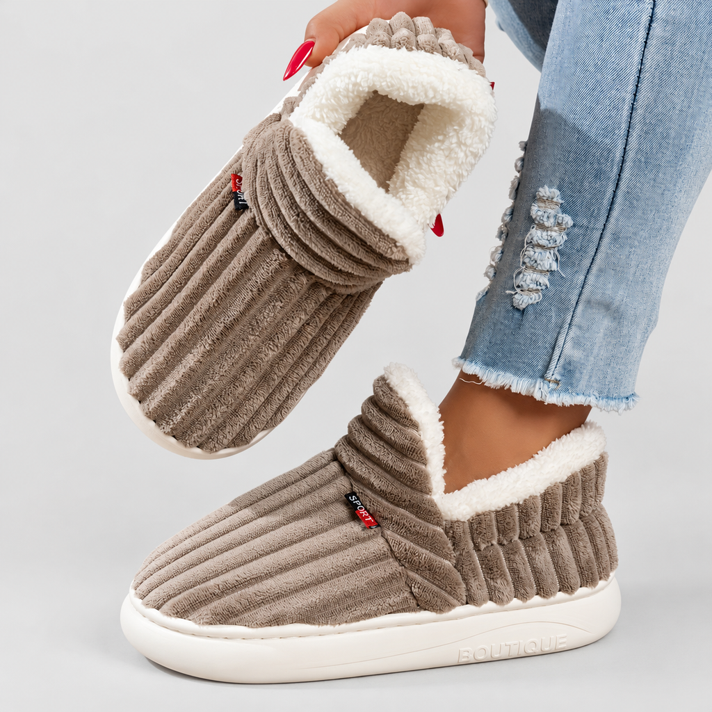 Sabella-Mae | Women’s Sherpa-Lined Slipper Booties — Orange