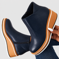 Sabine | Women’s Platform Wedge Ankle Boots — Blue
