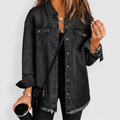 Sabrina | Women’s Relaxed Denim-Style Jacket — Black