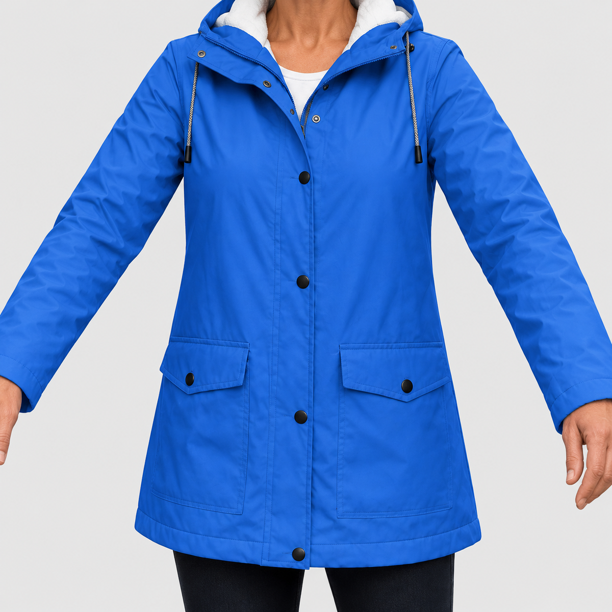 Sadella | Women’s Sherpa-Lined Hooded Parka — Blue