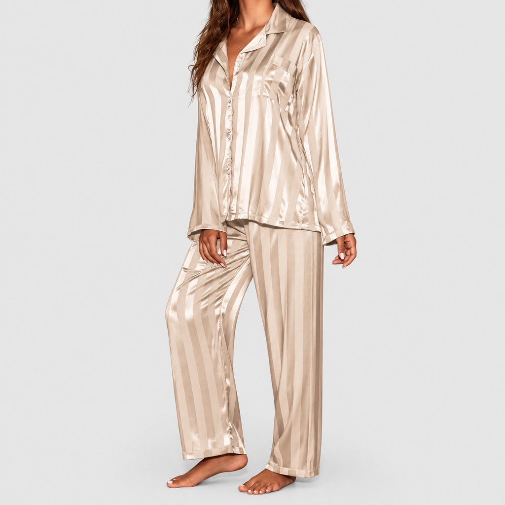 Seraphine-Rose | Women’s Satin Long-Sleeve Pyjama Set — product detail 2