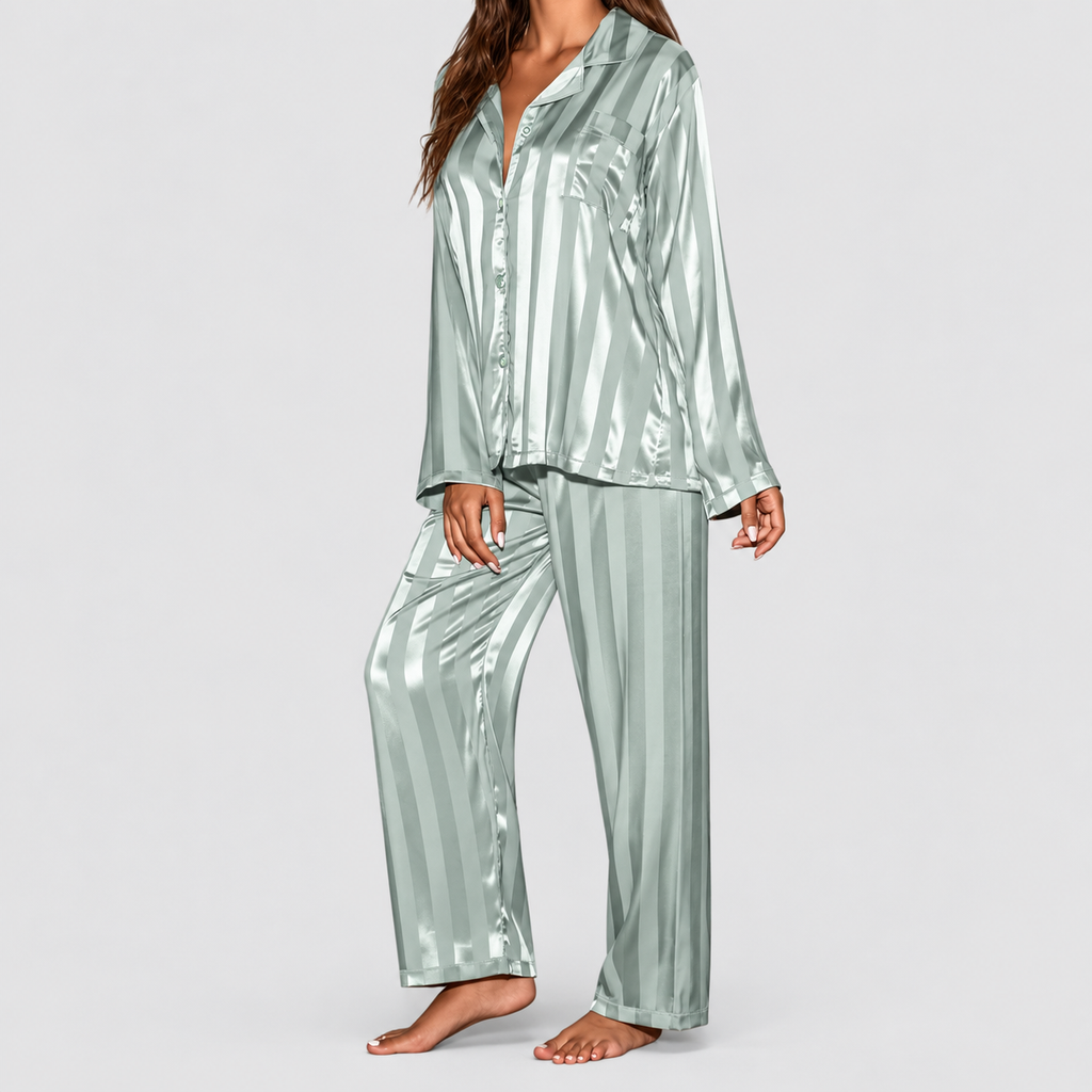 Seraphine-Rose | Women’s Satin Long-Sleeve Pyjama Set — product detail 4