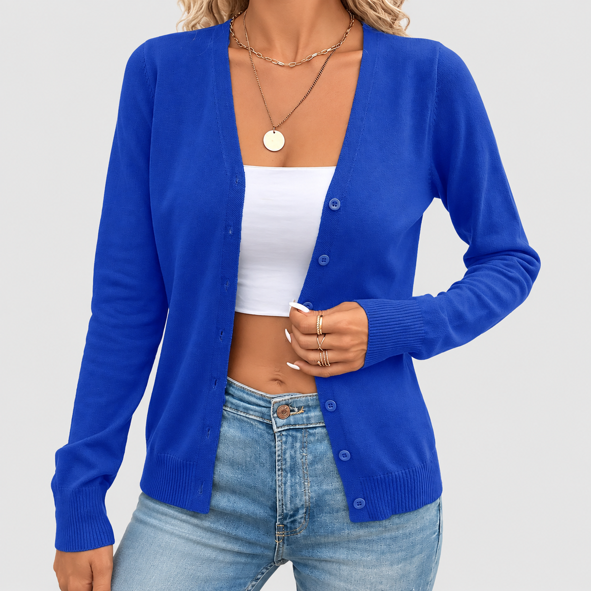 Simone | Women’s Button-Front Cardigan Sweater — product detail 6