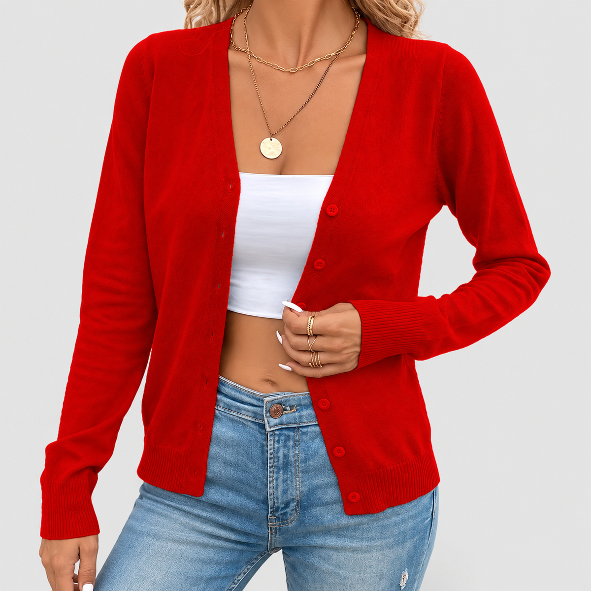 Simone | Women’s Button-Front Cardigan Sweater — product detail 7