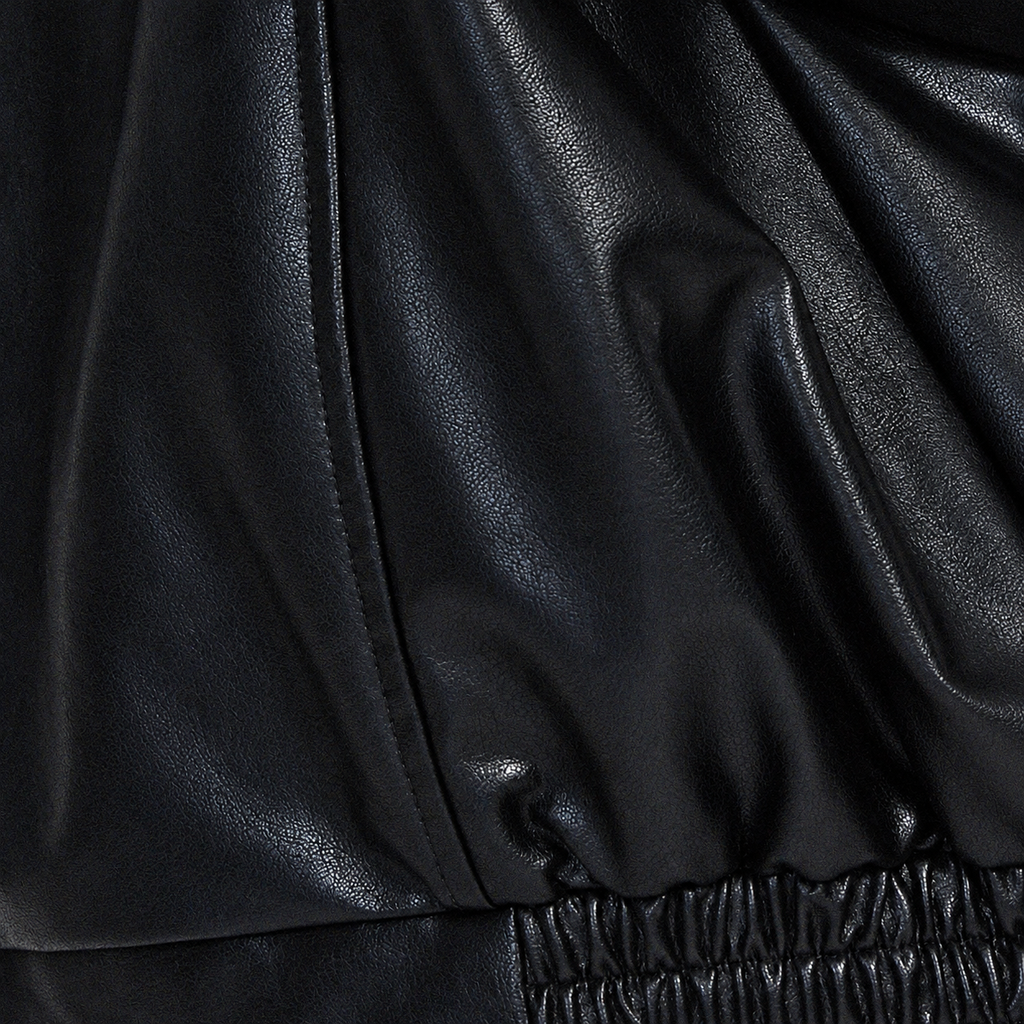 Sloane | Women’s Boxy Oversized Faux-Leather Jacket — product detail 9