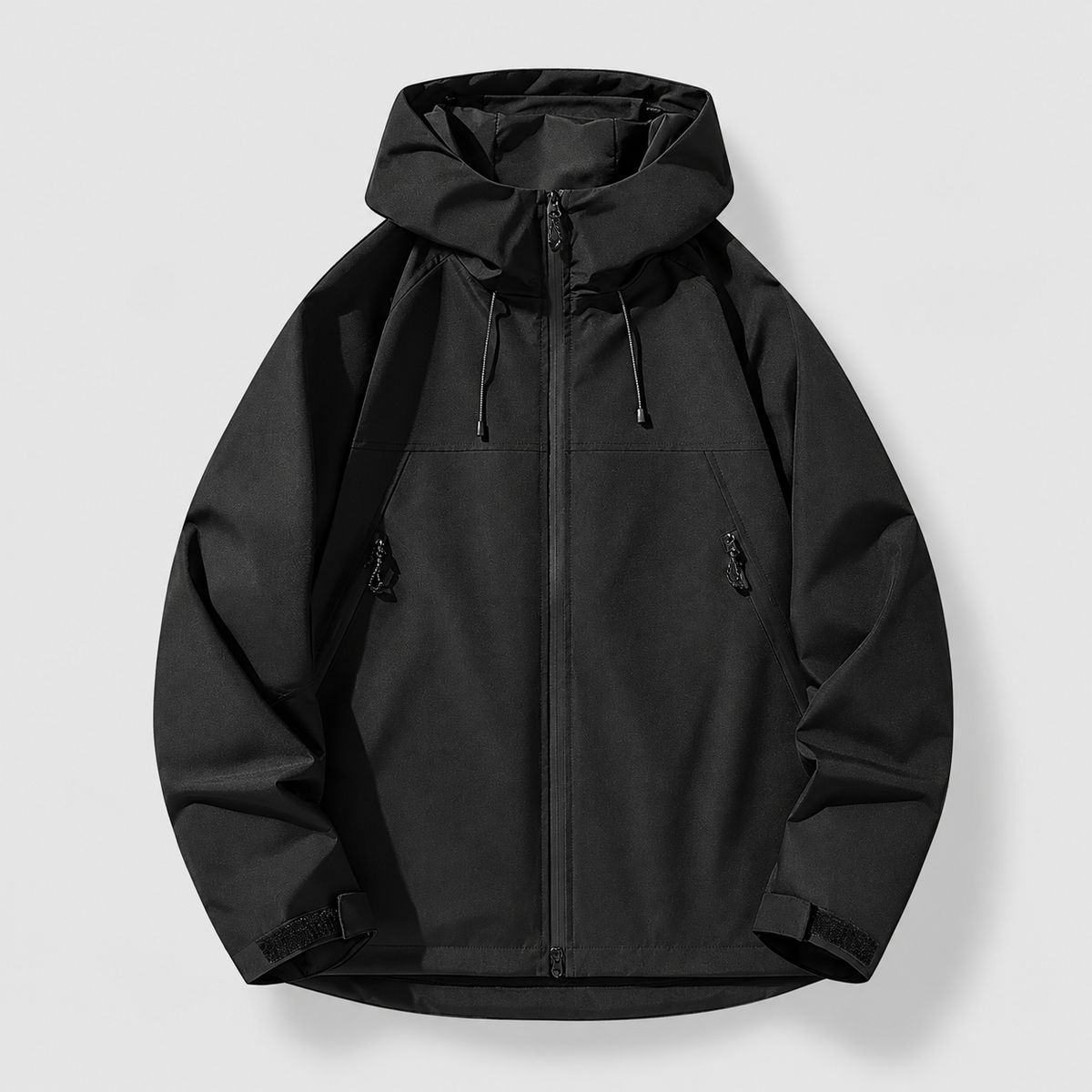 Sullivan | Men’s Hooded Zip-Pocket Shell Jacket — Black