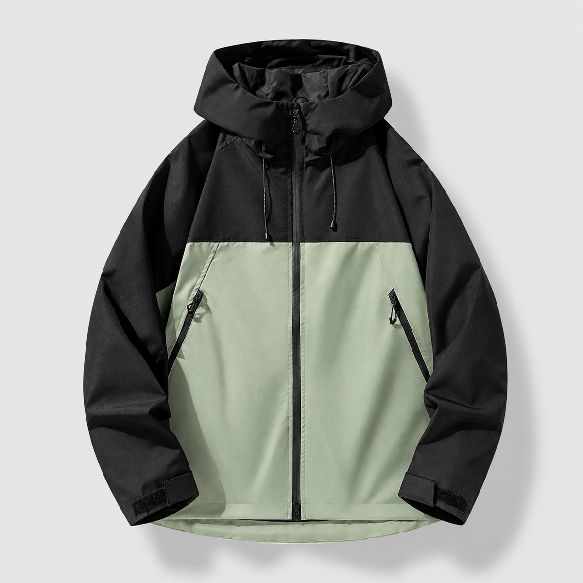 Sullivan | Men’s Hooded Zip-Pocket Shell Jacket — Green