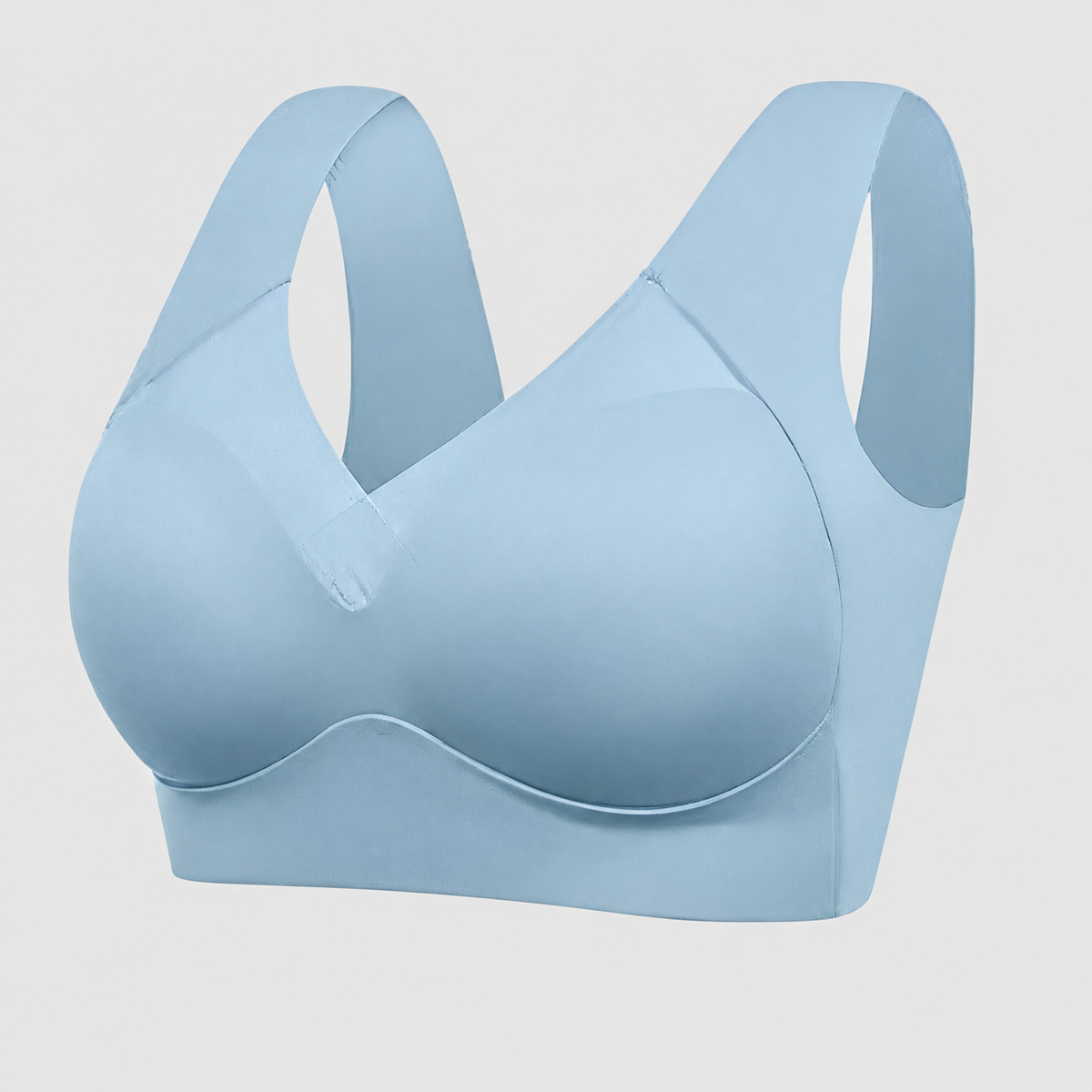 Suzette | Women’s Wide-Strap V-Neck Bra — Light blue