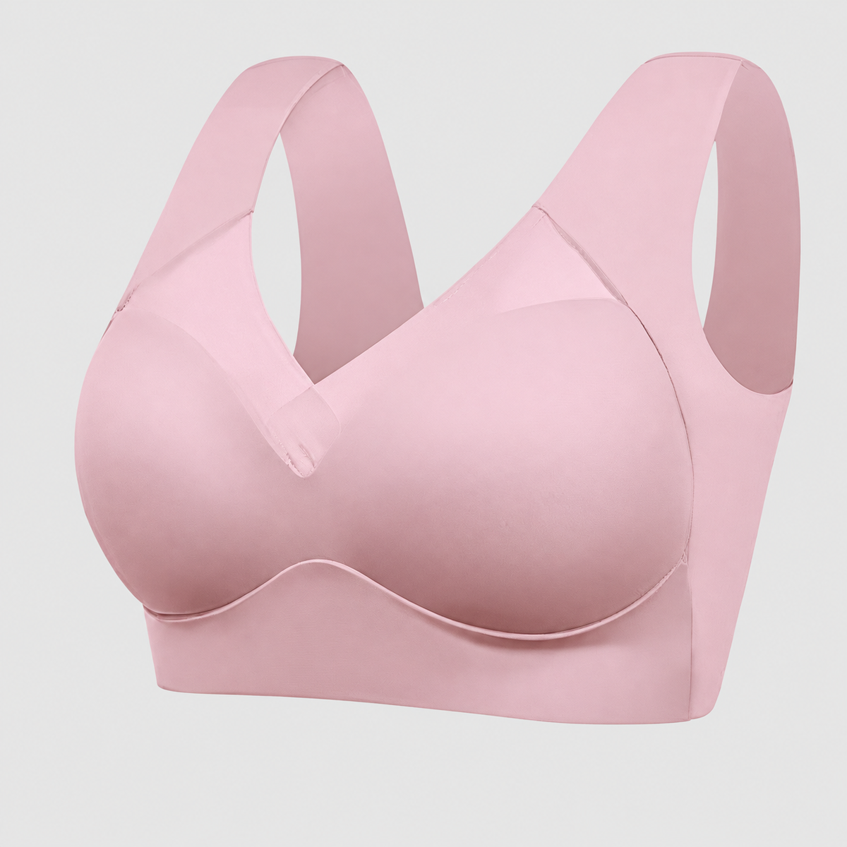 Suzette | Women’s Wide-Strap V-Neck Bra — Pink
