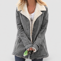 Sybilla | Women’s Sherpa-Lined Winter Coat — Grey