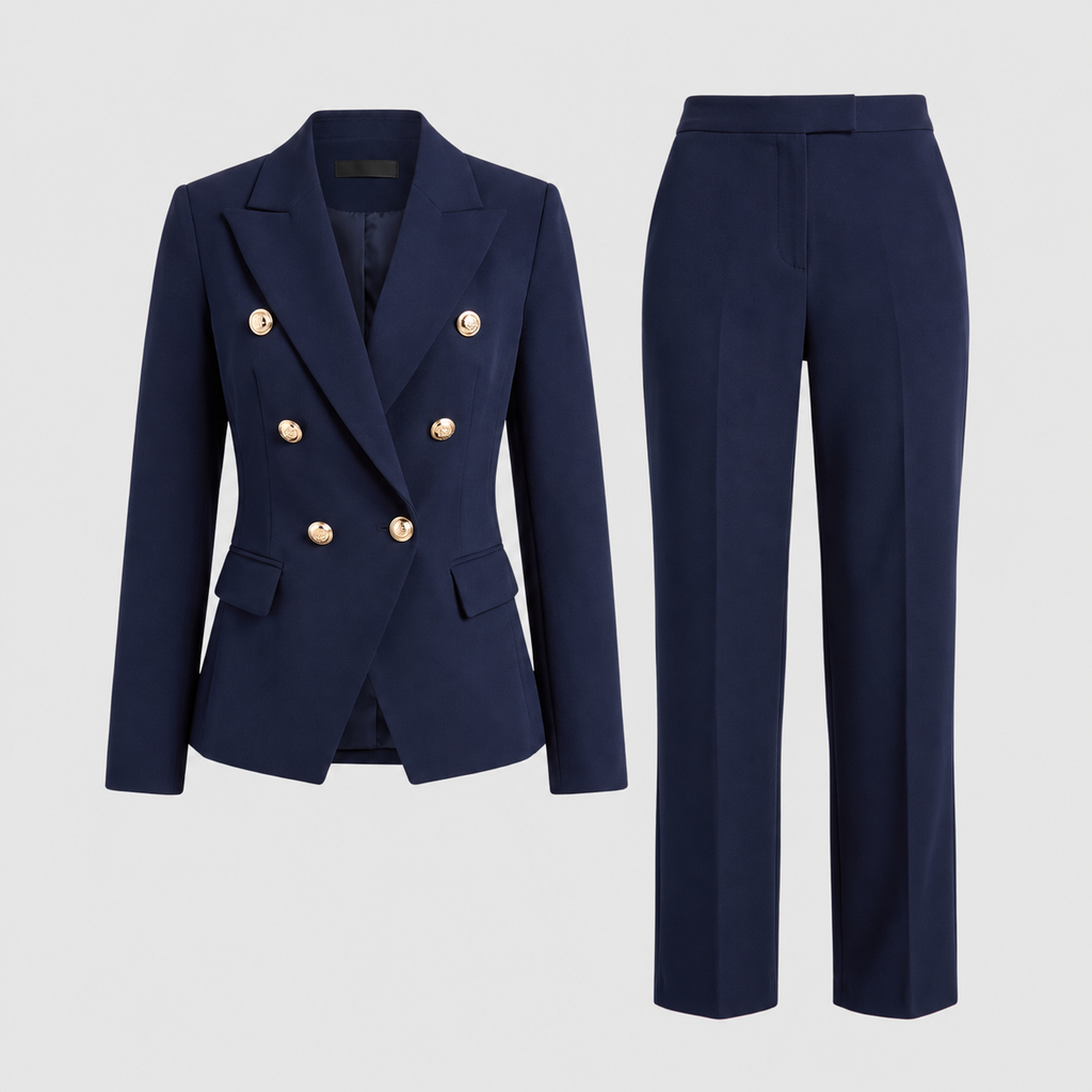 Tabea | Women’s Double-Breasted Blazer and Pants Set — product detail 1