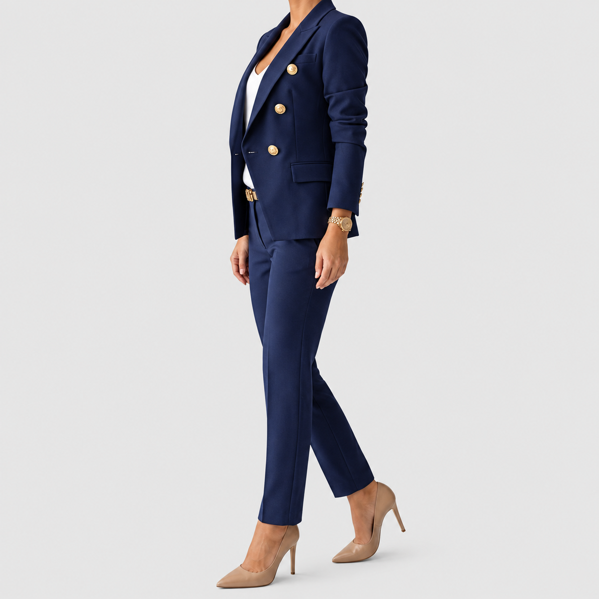 Tabea | Women’s Double-Breasted Blazer and Pants Set — product detail 3