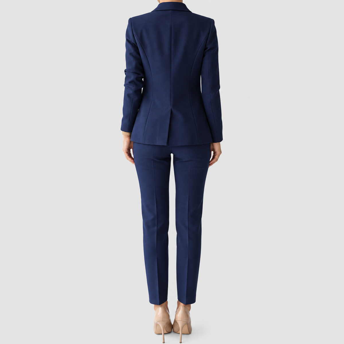 Tabea | Women’s Double-Breasted Blazer and Pants Set — Navy Blue