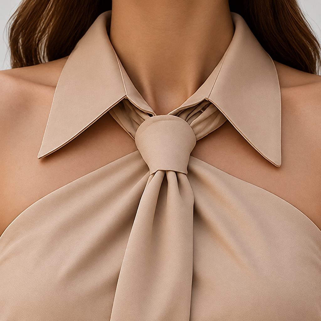 Tallulah | Women’s Sleeveless Halter Blouse with Tie Detail — product detail 2