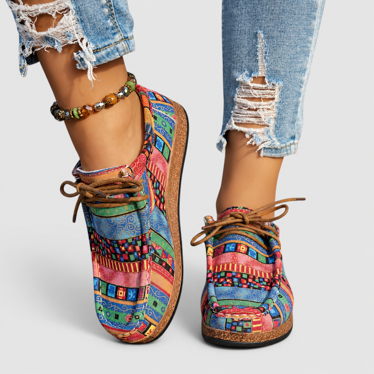 Tamsin | Women’s Patterned Lace-Up Walking Shoes — product detail 4