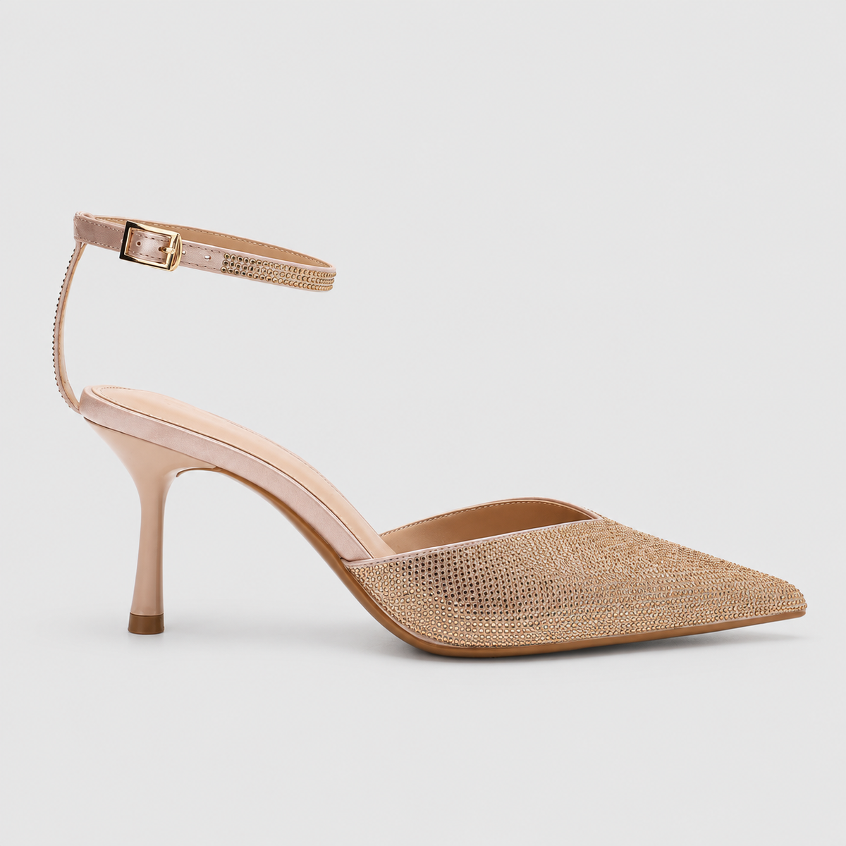 Theodora-Rose | Women’s Sparkle-Detail Pointed-Toe Ankle-Strap Heels — product detail 6