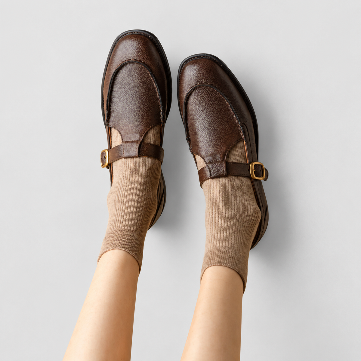 Theodora | Women’s Square-Toe Mary Jane Shoes — Brown