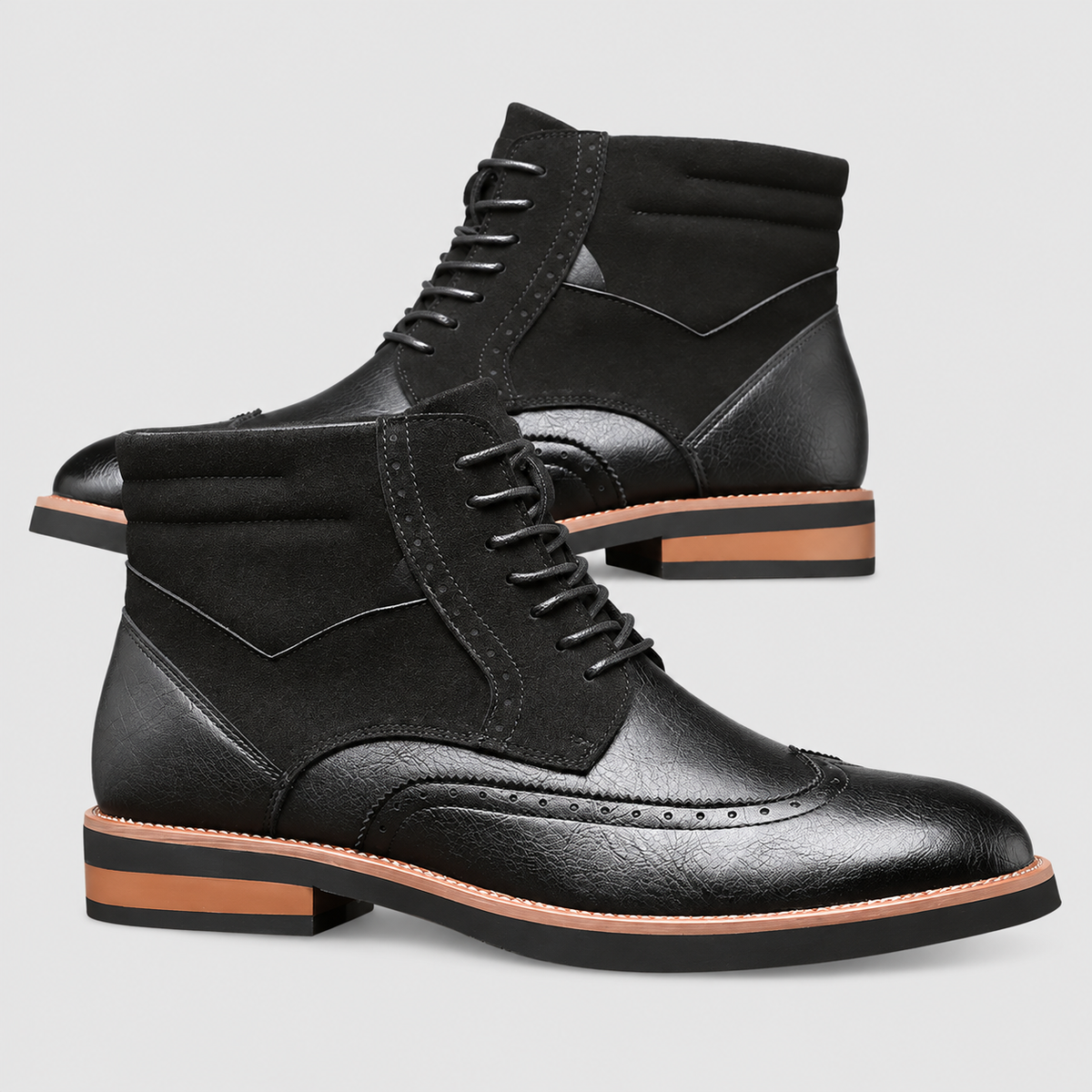 Tristan | Men’s Lace-Up Ankle Boots — Black
