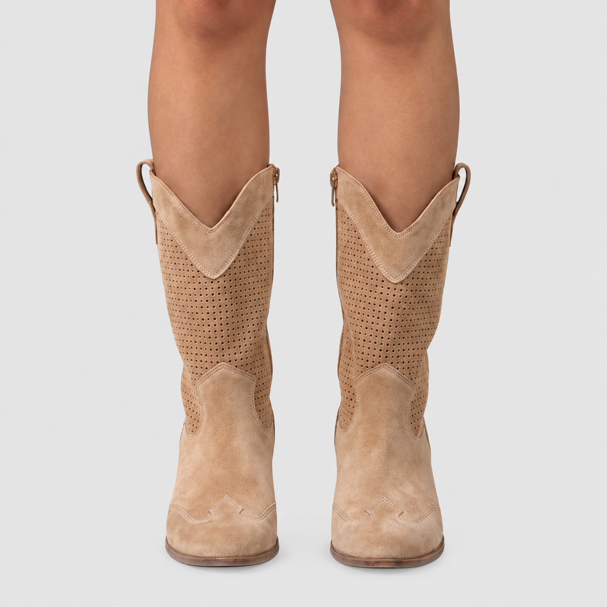Tristana | Women’s Pointed-Toe Western Mid-Calf Boots — Brown
