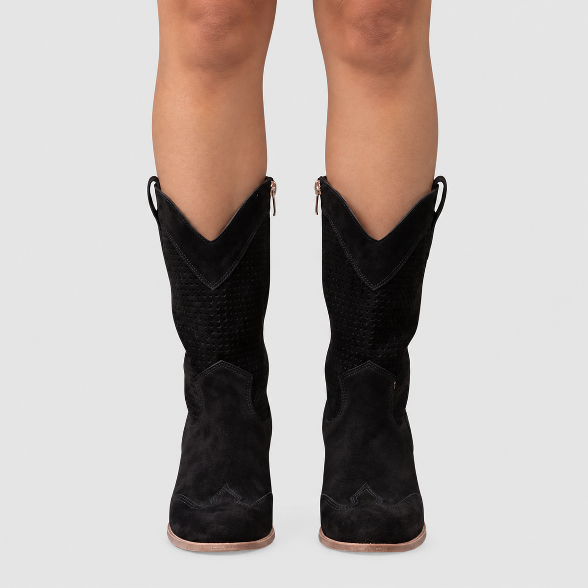 Tristana | Women’s Pointed-Toe Western Mid-Calf Boots — Black