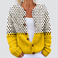 Tullia | Women’s Yellow Polka-Dot Buttoned Cardigan — Multicolour