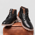 Ulric | Men’s Lace-Up Ankle Boots with Side Zip — Black Fleece