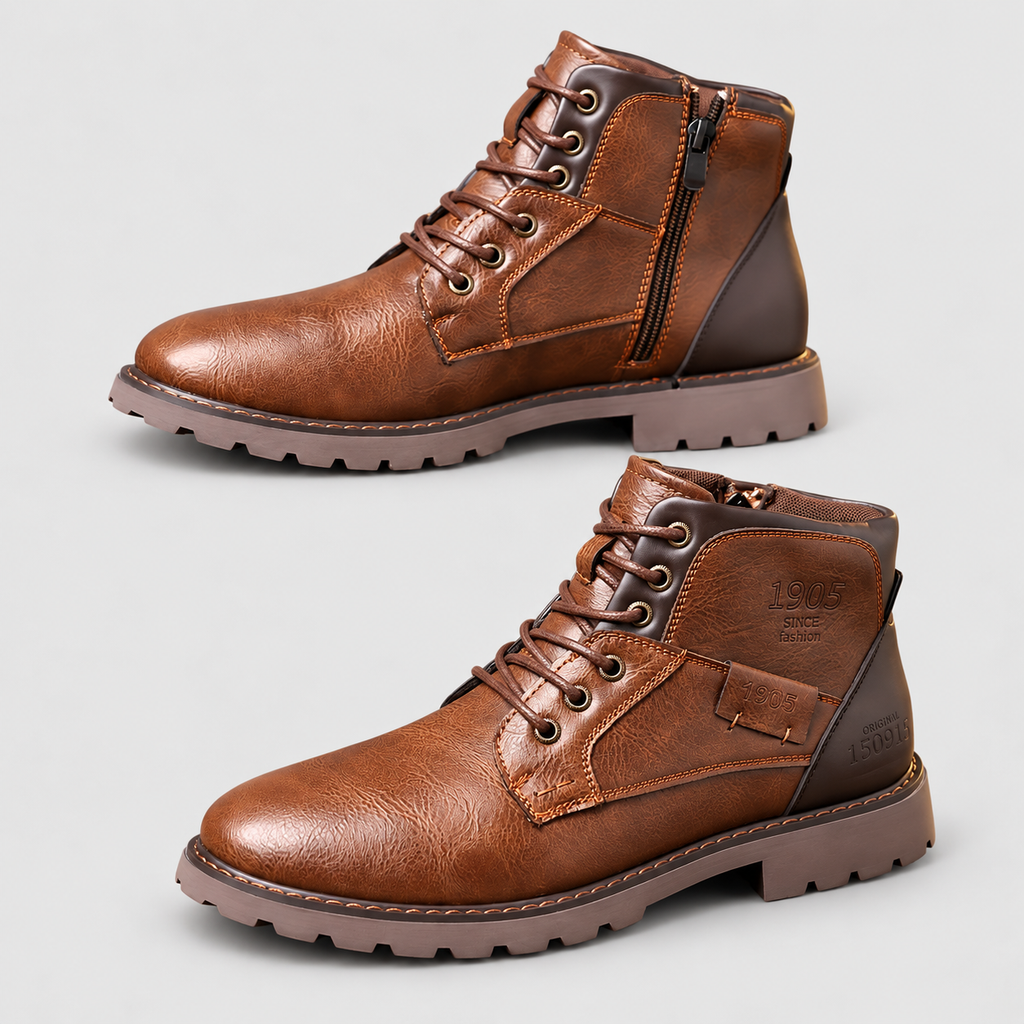 Ulric | Men’s Lace-Up Ankle Boots with Side Zip — product detail 3