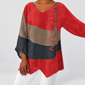 Vesper | Women’s V-Neck Asymmetrical Tunic — Red