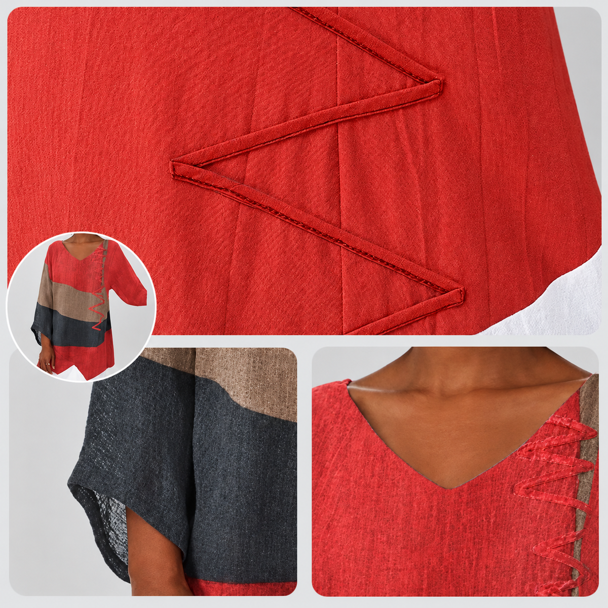 Vesper | Women’s V-Neck Asymmetrical Tunic — product detail 4