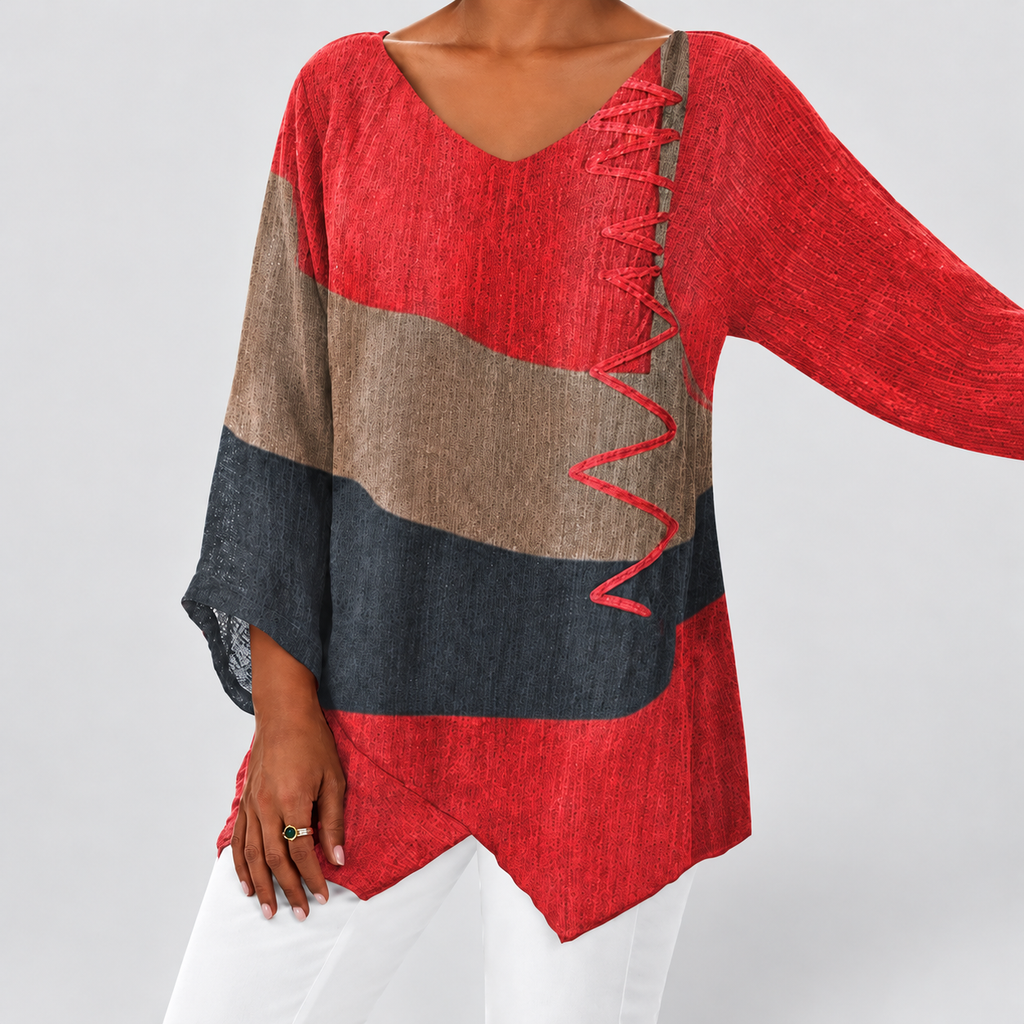 Vesper | Women’s V-Neck Asymmetrical Tunic — product detail 6